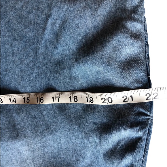 Reba Denim Dress Size Small Embroidered Western Fray Hem Comfort Soft Floral - Picture 13 of 13